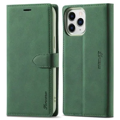 FORWENW iPhone 13 Plånboksfodral i Konstläder - Grön