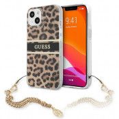 Guess Gold Chain Skal iPhone 13 - Leopard