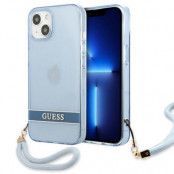 Guess iPhone 13 Skal Translucent Stap - Blå
