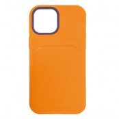 iPhone 13 Skyddande Skal med Kortficka - Orange / Mörkblå