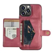 JEEHOOD Mobilskal till iPhone 13 2-i-1 Magnetisk Röd Konstläder TPU