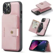 JEEHOOD iPhone 13 Fodral Konstläder MagSafe Skydd - Rosa