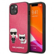 Karl Lagerfeld iPhone 13 Skal Ikonik Karl & Choupette - Fuchsia