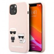 Karl Lagerfeld iPhone 13 Skal Silikon Karl & Choupette  Ljus Rosa