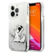 Karl Lagerfeld Liquid Glitter Choupette Fun Skal iPhone 13 / 13 Pro - Silver