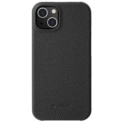 MELKCO iPhone 13 Mobilskal Äkta Läder + PC Svart