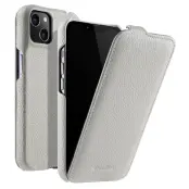 MELKCO iPhone 13 Vertikalt Flipfodral Äkta Läder + PC - Vit