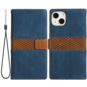 Splicing Design iPhone 13 Plånboksfodral - Blå