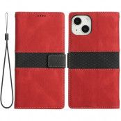 Splicing Design iPhone 13 Plånboksfodral - Röd