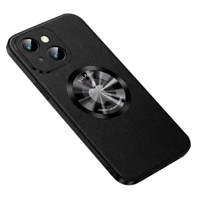 SULADA iPhone 13 Skal, Fallskydd PU Läder, MagSafe, Svart