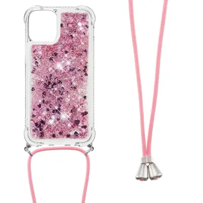 Trolsk Mobilskal Glitter med Nackrem (iPhone 13) - Mörkrosa