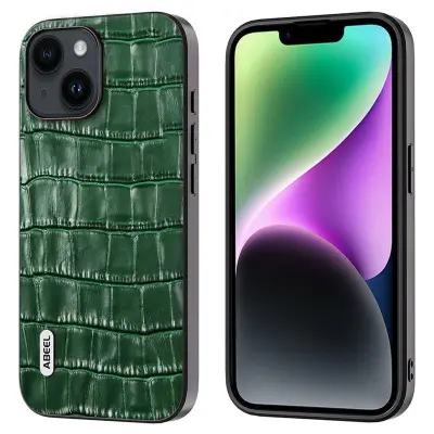 ABEEL iPhone 14 Plus Fodral Anti-drop Krokodilskinn Grön