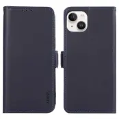 ABEEL iPhone 14 Plus Fodral Flip Wallet Läder med RFID Blå