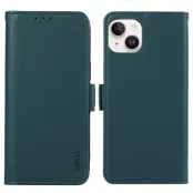 ABEEL iPhone 14 Plus Fodral Flip Wallet Läder med RFID - Grön