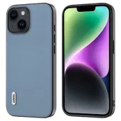 ABEEL iPhone 14 Plus Skal Scratch Resistant Texturerad PU Läder Blå
