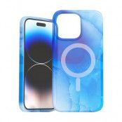BOOM iPhone 14 Plus Mobilskal Magsafe Vattenfärg - Blå