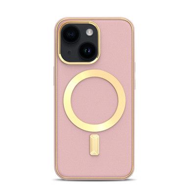 BOOM iPhone 14 Plus Magsafe Läderskal - Rosa