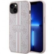 Guess iPhone 14 Plus Mobilskal MagSafe Printed Stripes Rosa