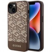 Guess iPhone 14 Plus Mobilskal MagSafe GCube Stripes - Brun