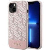 Guess iPhone 14 Plus Mobilskal MagSafe GCube Stripes - Rosa