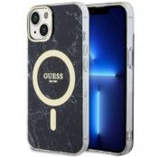 Guess iPhone 14 Plus Mobilskal MagSafe Marble - Svart