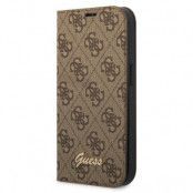 GUESS iPhone 14 Plus Plånboksfodral Vintage Gold Logo - Brun