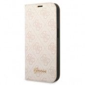 GUESS iPhone 14 Plus Plånboksfodral Vintage Gold Logo - Rosa