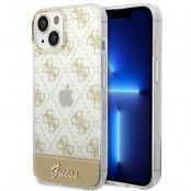 GUESS iPhone 14 Plus Skal Pattern Script - Guld