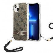 GUESS iPhone 14 Plus Skal Print Strap - Brun