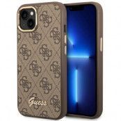 GUESS iPhone 14 Plus Skal Vintage Gold Logo - Brun