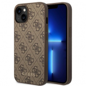 GUESS iPhone 14 Plus Skal Gold Logo - Brun