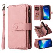 iPhone 14 Plus Plånboksfodral KT Zipper - Rosa