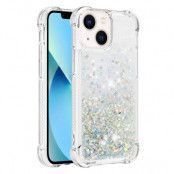 iPhone 14 Plus Skal Liquid Floating Glitter - Silver