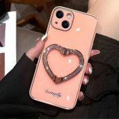 iPhone 14 Plus Skal Heart Kickstand - Rosa