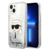 Karl Lagerfeld iPhone 14 Plus Skal Glitter Karl Head - Silver