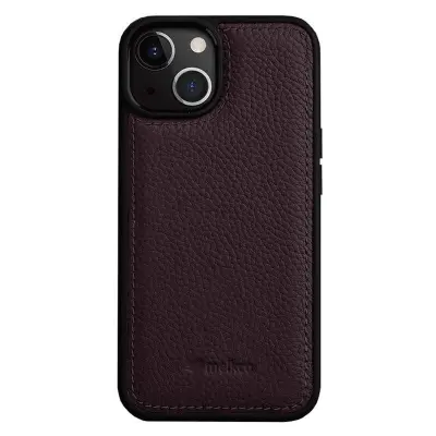 MELKCO Mobilskal till iPhone 14 Plus Äkta Läder + PC Anti-rep Telefon - Lila