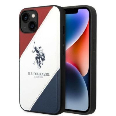 US Polo iPhone14 Plus Skal Tricolor Embossed - Vit