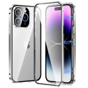 [2in1] iPhone 14 Pro Max Mobilskal Och Härdat Glas Skärmskydd- Silver