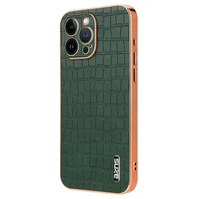 AZNS iPhone 14 Pro Max Plånboksfodral Konstläder - Grön