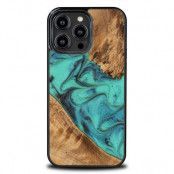 Bewood iPhone 14 Pro Max Mobilskal Wood Resin - Blå/Svart