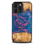 Bewood iPhone 14 Pro Max Mobilskal Wood Resin - Rosa/Blå