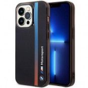 BMW iPhone 14 Pro Max Mobilskal IML Tricolor Stripe - Svart