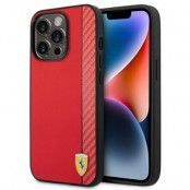 Ferrari iPhone 14 Pro Max Skal Hård Carbon - Röd