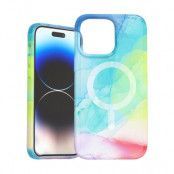 BOOM iPhone 14 Pro Max Mobilskal Magsafe Vattenfärg - Rainbow