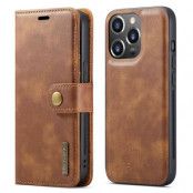 DG.MING iPhone 14 Pro Max Plånboksfodral Split Detachable Flip - Brun