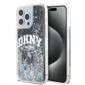 DKNY iPhone 14 Pro Max Mobilskal Liquid Glitter Big Logo - Svart