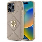 DKNY iPhone 14 Pro Max Mobilskal Quilted Stack Logo - Beige