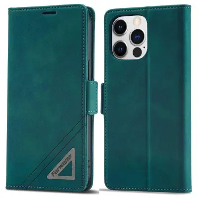 FORWENW F3-Series iPhone 14 Pro Max Plånboksfodral Konstläder - Cyan