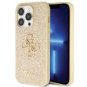 Guess iPhone 14 Pro Max Mobilskal Glitter Script Big 4G - Guld