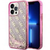 Guess iPhone 14 Pro Max Mobilskal Liquid Glitter - Rosa